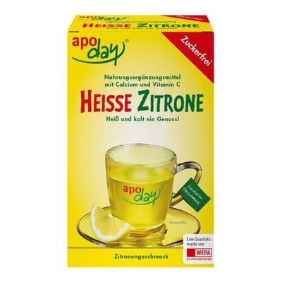 APODAY heiße Zitrone Vit.C u.Calcium zuckerfr.Plv.